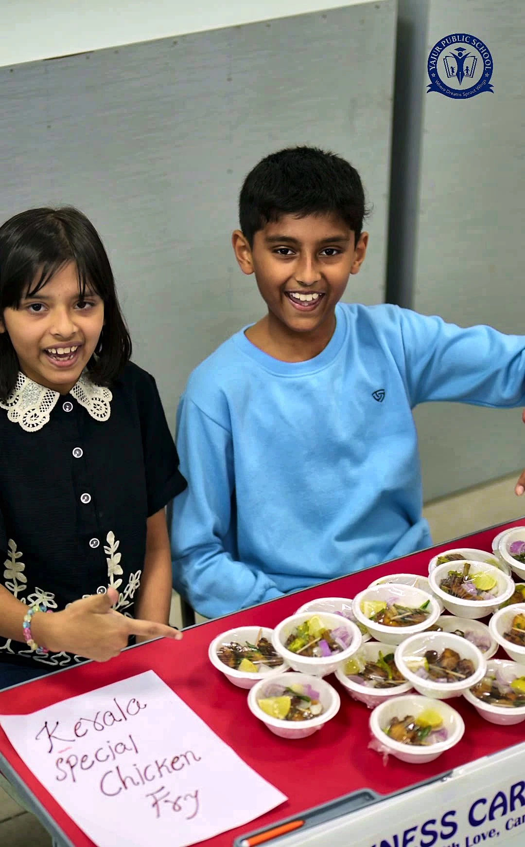Students running their own food stall at the Carnival