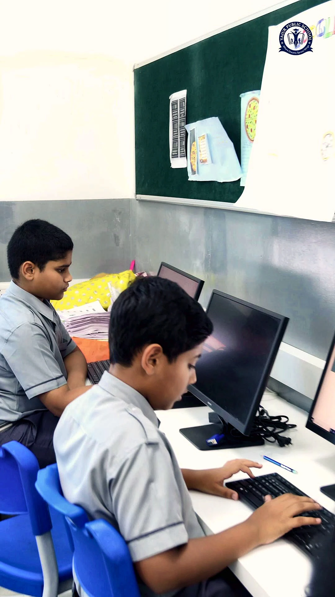 Secondary students working in the computer lab
