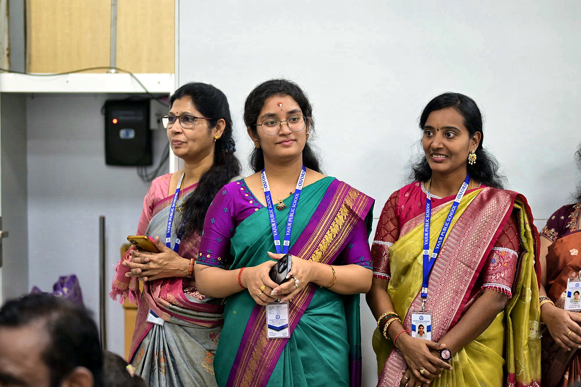 Yajur teachers at a school event
