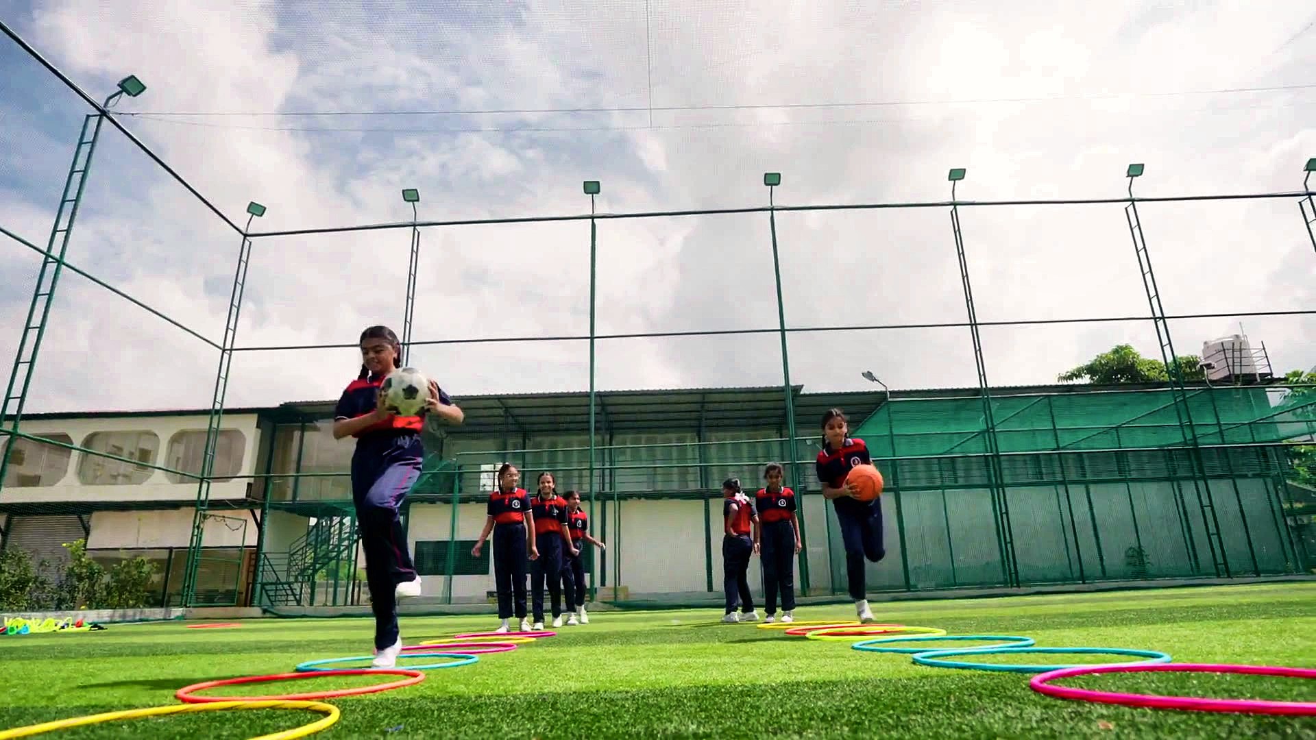 Students on the Yajur playground