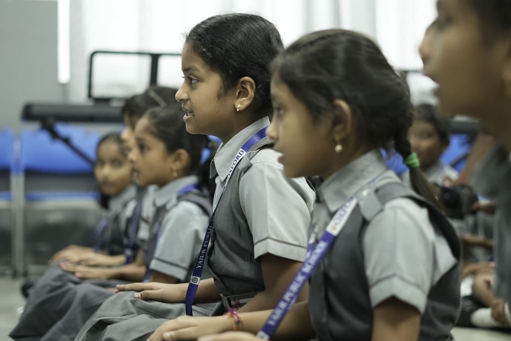 Primary students learning at Yajur Public School Hanamkonda